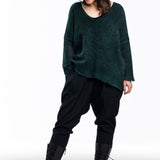 Avant Toi ladies sweater cashmere silk dark green