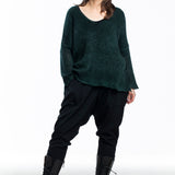 Avant Toi ladies sweater cashmere silk dark green