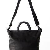 Yohji Yamamoto Damen Leder Shopper schwarz