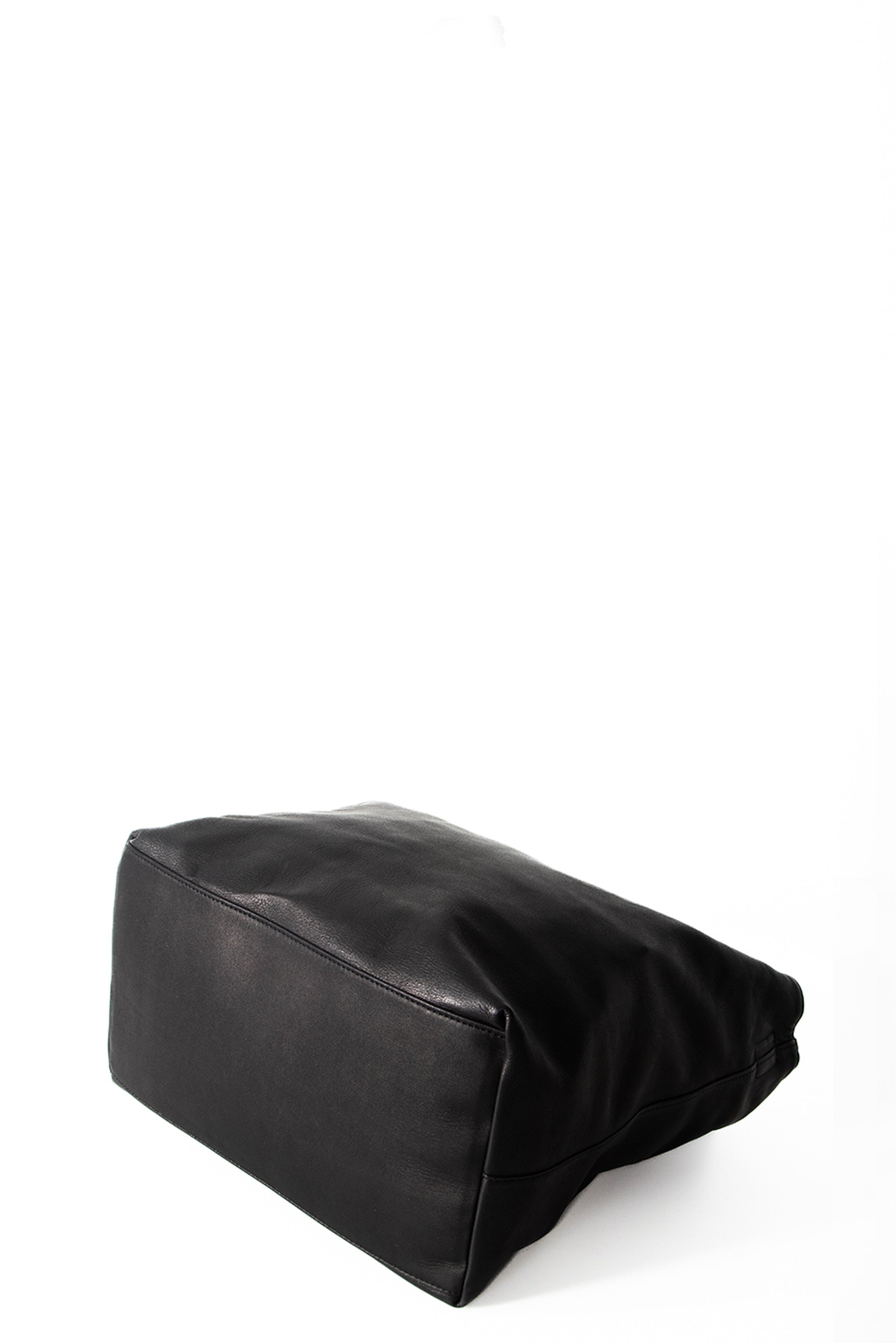 Yohji Yamamoto Damen Leder Shopper schwarz Unterseite