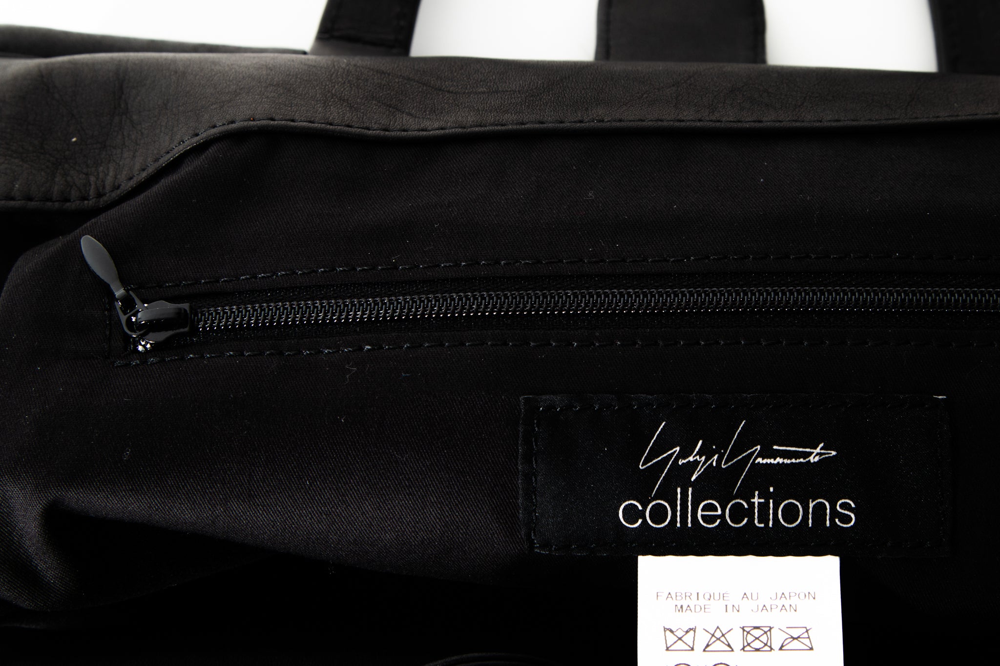 Yohji Yamamoto Damen Leder Shopper schwarz Logo
