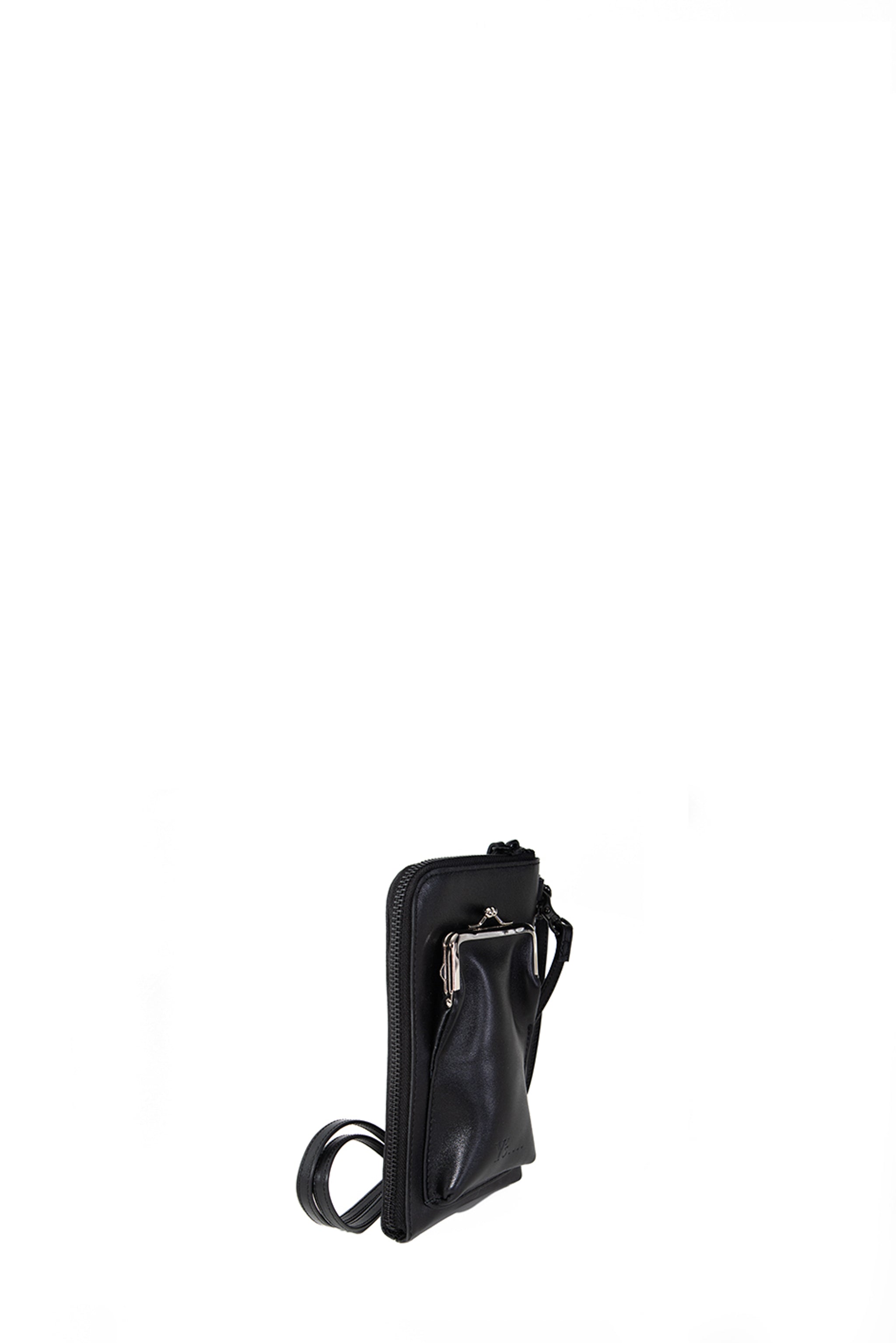 Y´s Yohji Yamamoto Damen Leder Umhängetasche schwarz Seitenansicht