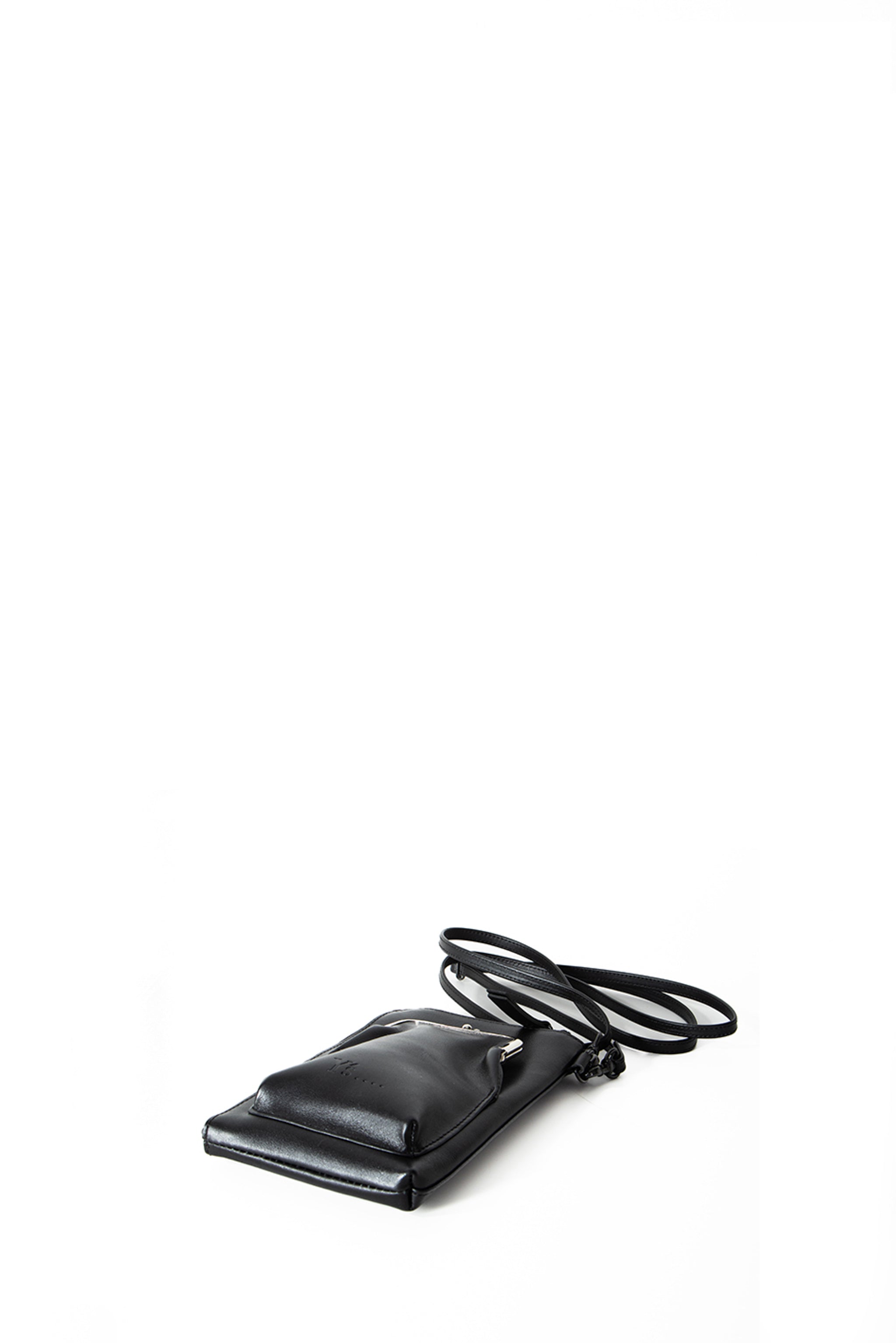 Y´s Yohji Yamamoto Damen Leder Umhängetasche schwarz liegend