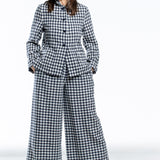 Daniela Gregis ladies pants wide check black and white