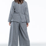 Daniela Gregis ladies pants wide check black and white