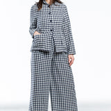 Daniela Gregis ladies pants wide check black and white