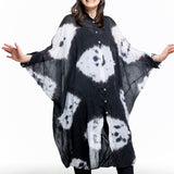 Gilda Midani Damen Samtkleid Cocoon schwarz weiss