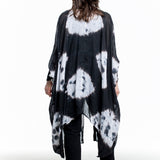 Gilda Midani Damen Samtkleid Cocoon schwarz weiss