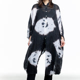 Gilda Midani Damen Samtkleid Cocoon schwarz weiss