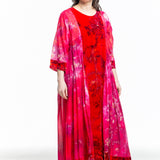 Gilda Midani ladies maxi dress BLOOM DRESS print red pink