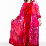 Gilda Midani ladies maxi dress BLOOM DRESS print red pink