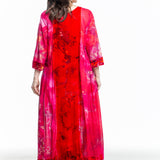 Gilda Midani ladies maxi dress BLOOM DRESS print red pink