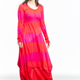 Gilda Midani Damen Samtkleid Cocoon schwarz weiss