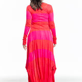 Gilda Midani Damen Samtkleid Cocoon schwarz weiss