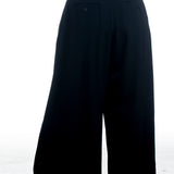 Isabel Benenato Damen Hose Schwarz mit weitem Bein