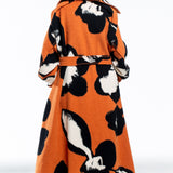 Issey Miyake women's avant-garde coat VIGOR print orange