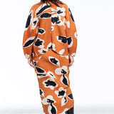 Issey Miyake women's wrap skirt VIGOR PLEATS orange multicolor