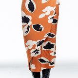 Issey Miyake women's wrap skirt VIGOR PLEATS orange multicolor