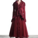 Marc Le Bihan Damen Avantgarde Jacke im Layering-Look rot