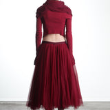 Marc Le Bihan Damen Avantgarde Jacke im Layering-Look rot