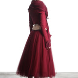 Marc Le Bihan Damen Avantgarde Jacke im Layering-Look rot