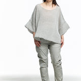 Rundholz Damen Pullover Semi Transparent oversize schwarz