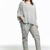 Rundholz Damen Pullover Semi Transparent oversize schwarz