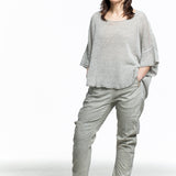 Rundholz Damen Pullover Semi Transparent oversize schwarz