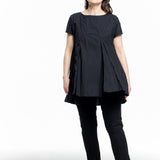 Rundholz Damen Kurzarm Shirt Oversized schwarz