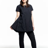Rundholz Damen Kurzarm Shirt Oversized schwarz