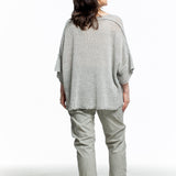 Rundholz Damen Pullover Semi Transparent oversize schwarz