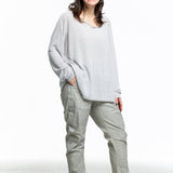 Rundholz Damen Shirt Oversized Weiß
