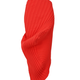 Issey Miyake Damen Asymmetrischer Strick-Rock AS IT IS rot