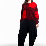 Suzusan ladies cashmere sweater Shibori black white