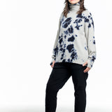 Suzusan ladies cashmere sweater Shibori black white
