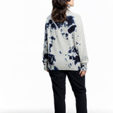 Suzusan ladies cashmere sweater Shibori black white