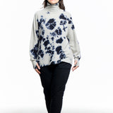 Suzusan ladies cashmere sweater Shibori black white