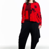 Suzusan ladies cashmere sweater Shibori black white