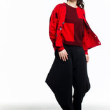 Suzusan ladies cashmere sweater Shibori black white