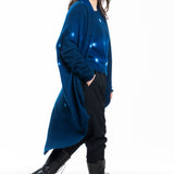 Suzusan ladies cashmere cardigan with dots blue