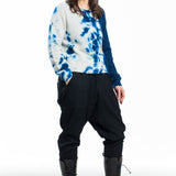 Suzusan Damen Kaschmir Pullover Madara Shibori offwhite blue