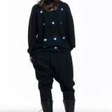 Suzusan ladies cashmere sweater with dots black