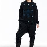 Suzusan ladies cashmere sweater with dots black