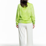 The Elder Statesman Kaschmir Pullover kiwi mit Heart Print
