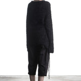 Y's Yohji Yamamoto Avantgarde women's pullover with laces black
