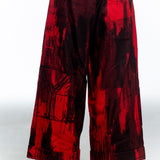 Y's Yohji Yamamoto women's culotte flannel pants red black