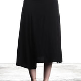 Y's Yohji Yamamoto women's asymmetric wide-leg trouser skirt black