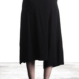 Y's Yohji Yamamoto women's asymmetric wide-leg trouser skirt black