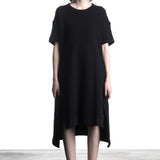 Yohji Yamamoto women's jersey dress half-sleeve black