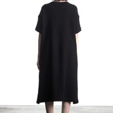 Yohji Yamamoto women's jersey dress half-sleeve black
